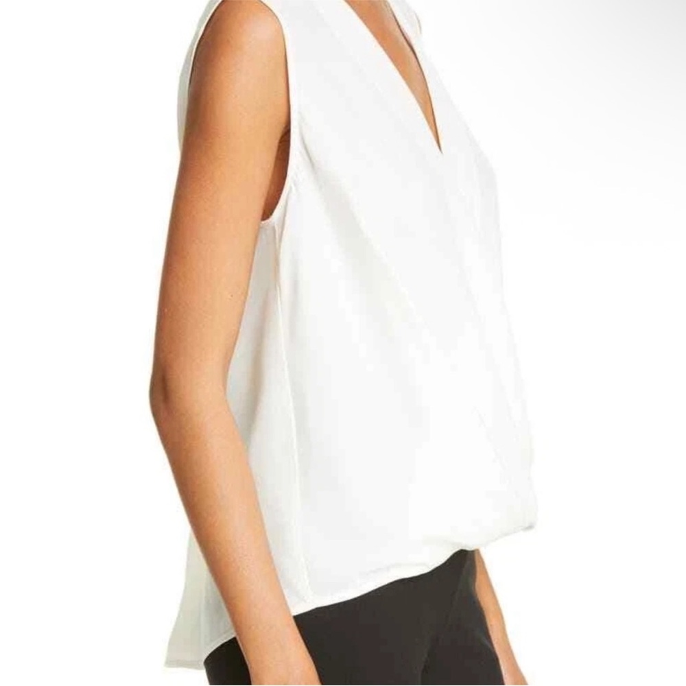RAG & BONE 100% SILK CREAM WRAP BLOUSE SMALL - Picture 7 of 7